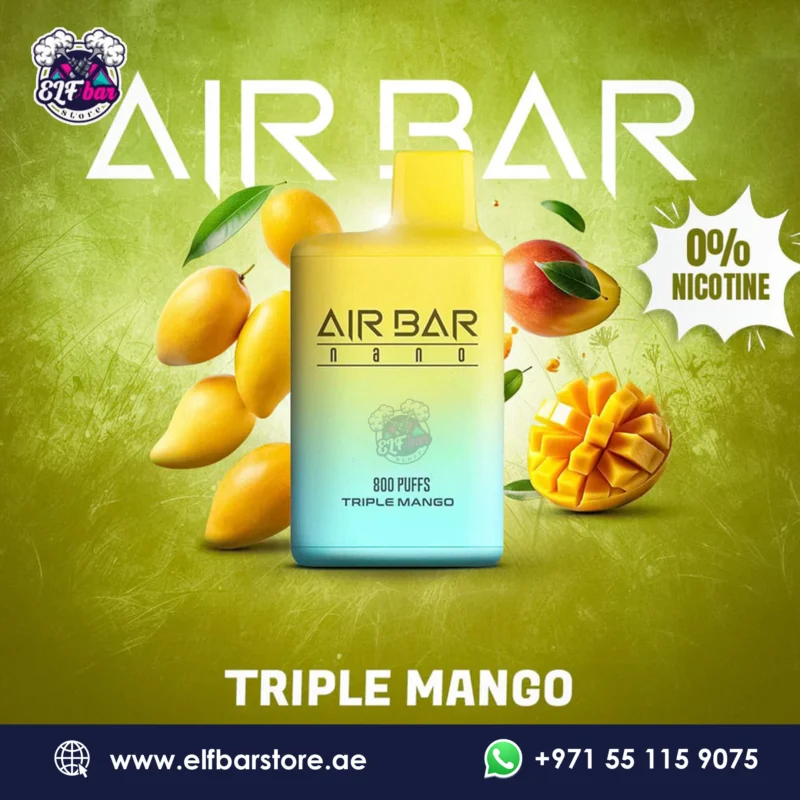 Air Bar Nano 800 Puffs Zero Nicotine Triple Mango Disposable Vape in Dubai UAE