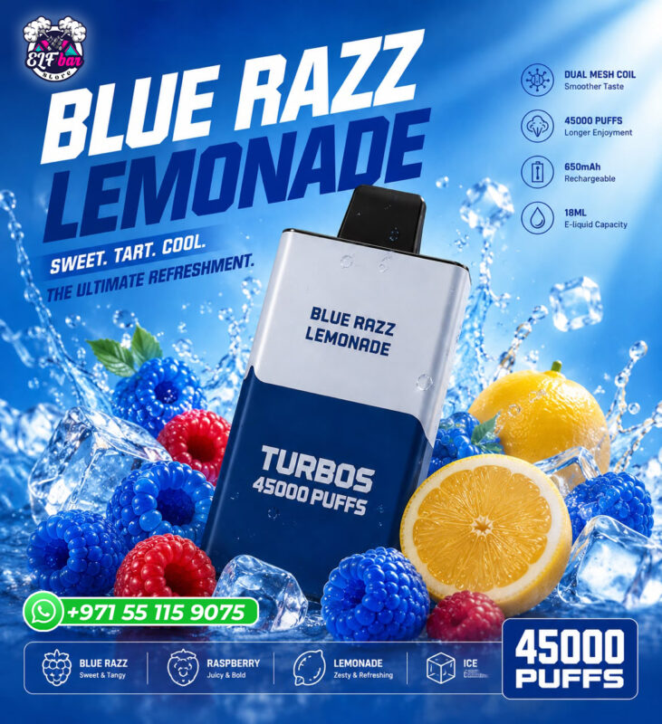 Bounce X Turbo 45000 Puffs Blue Razz Lemonade Disposable Vape in Dubai
