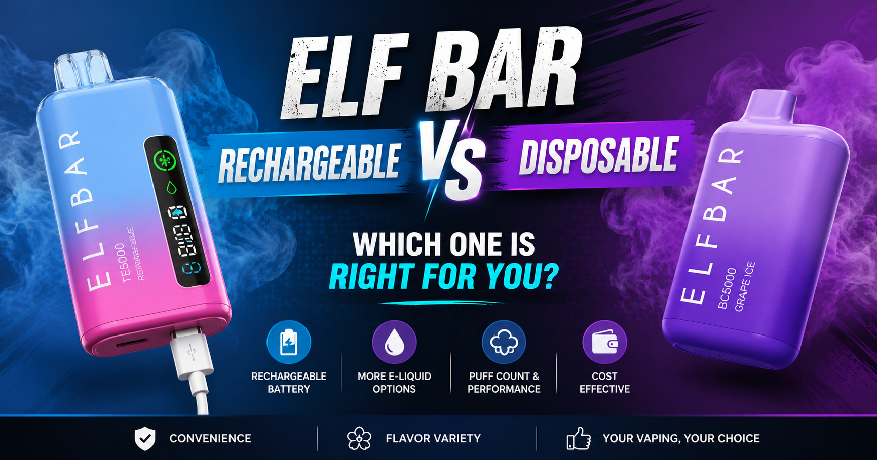 elf bar rechargeable vs disposable