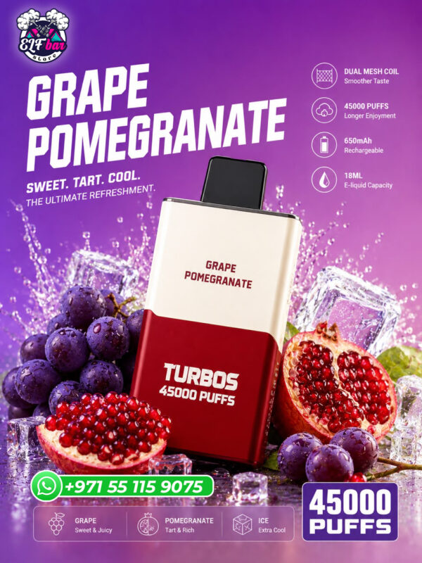 Bounce X Turbo 45000 Puffs Grape Pomegranate Disposable Vape in Dubai
