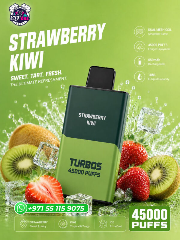 Bounce X Turbo 45000 Puffs Strawberry KIWI Disposable Vape in Dubai