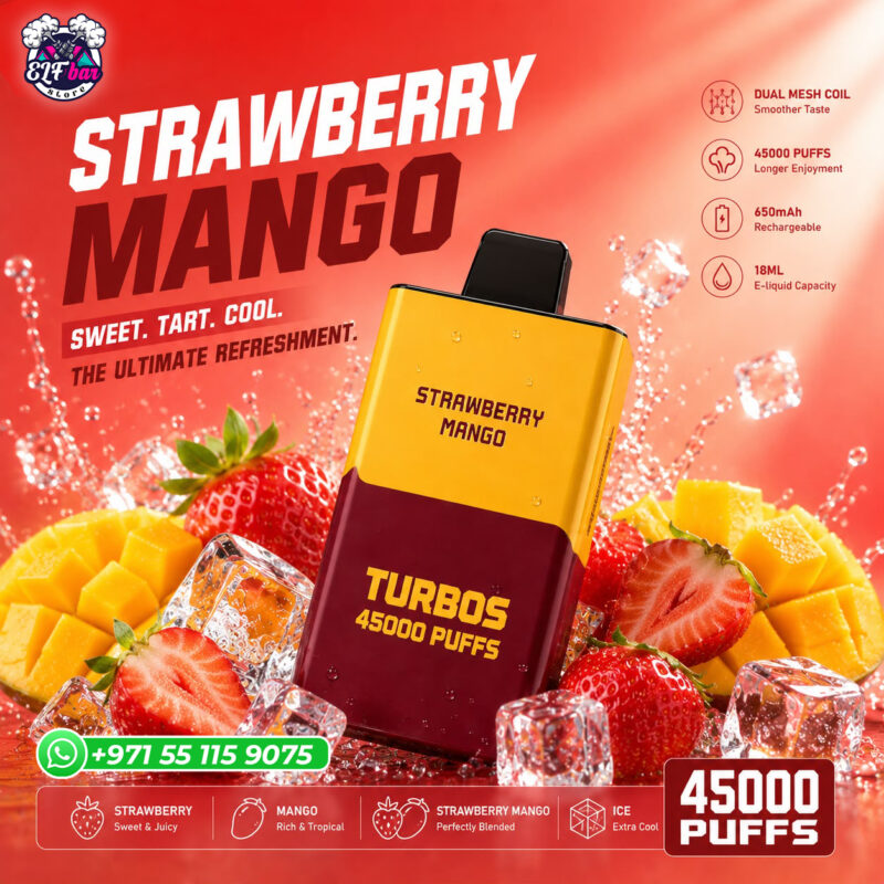 Bounce X Turbo 45000 Puffs Strawberry Mango Disposable Vape in Dubai