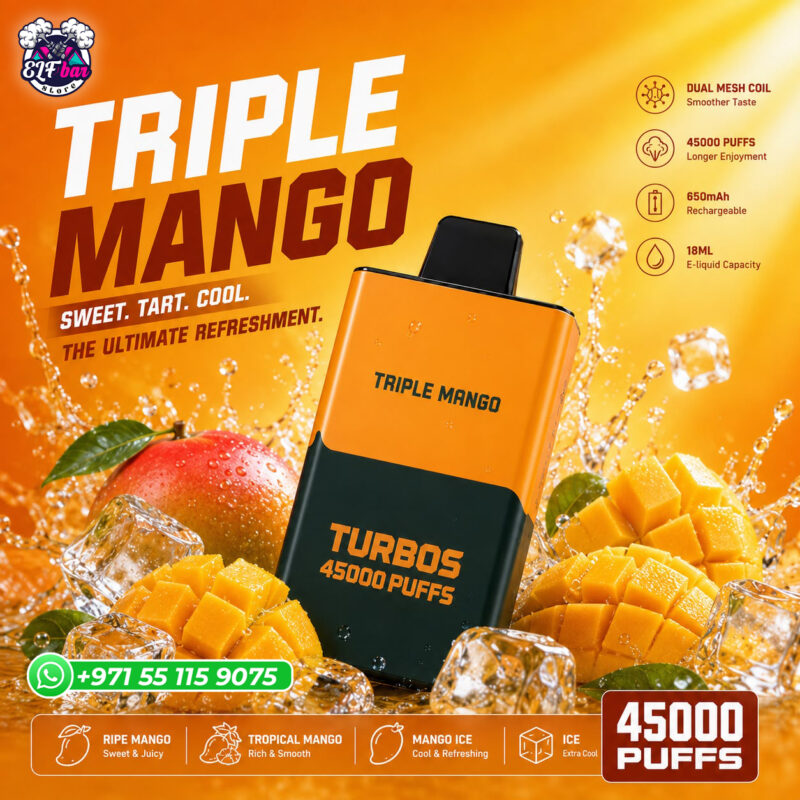 Bounce X Turbo 45000 Puffs Triple Mango Disposable Vape in Dubai