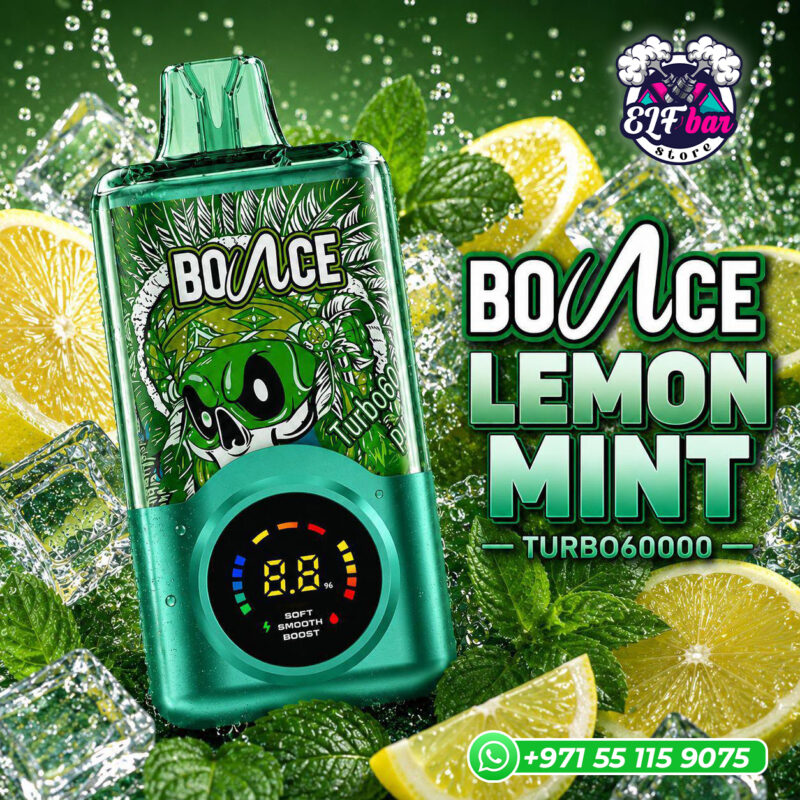 Bounce Turbo 60K 20Mg Disposable Vape Lemon Mint in Dubai UAE