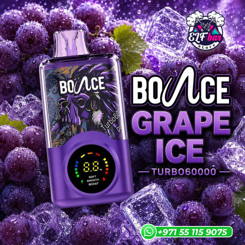 Bounce Turbo 60K 20Mg Disposable Vape Grape Ice in Dubai UAE