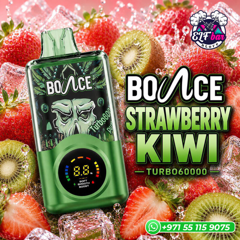 Bounce Turbo 60K 20Mg Disposable Vape Strawberry Kiwi in Dubai UAE