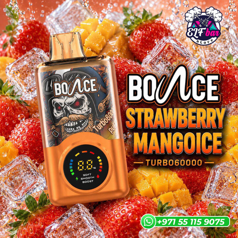 Bounce Turbo 60K 20Mg Disposable Vape Strawberry Mango Ice in Dubai UAE