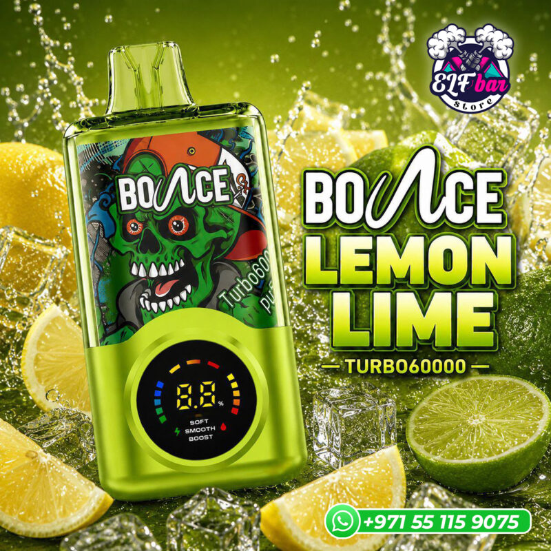 Bounce Turbo 60K 20Mg Disposable Vape Lemon Lime in Dubai UAE