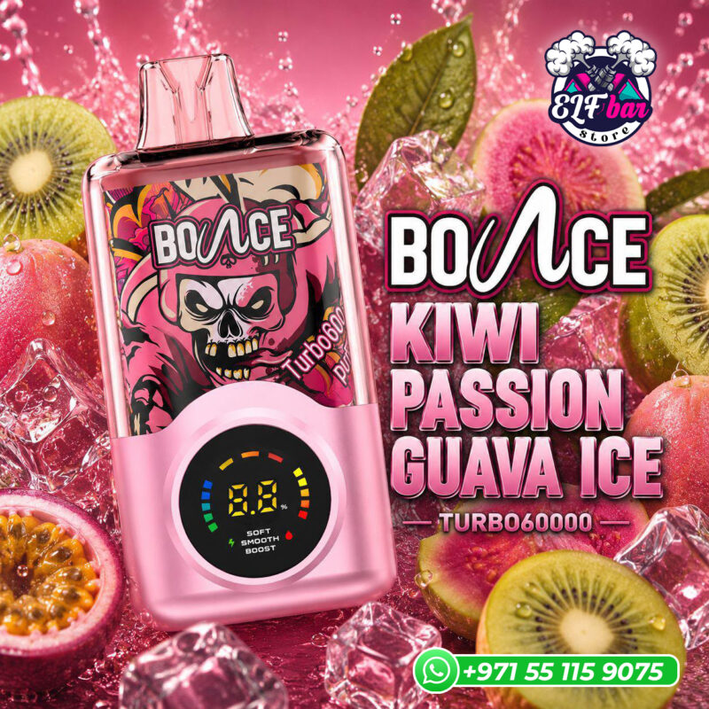 Bounce Turbo 60K 20Mg Disposable Vape Kiwi Passion Guava Ice in Dubai UAE