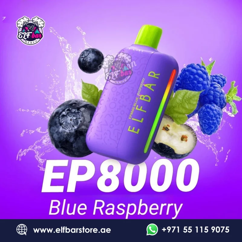 ELF BAR EP8000 Puffs Blue Raspberry Disposable Vape in Dubai UAE