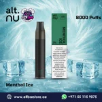 Alt Nu 8000 Puffs MENTHOL ICE Disposable Vape 20mg in Dubai UAE