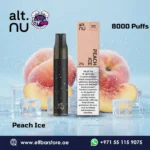Alt Nu 8000 Puffs PEACH ICE Disposable Vape 20mg in Dubai UAE