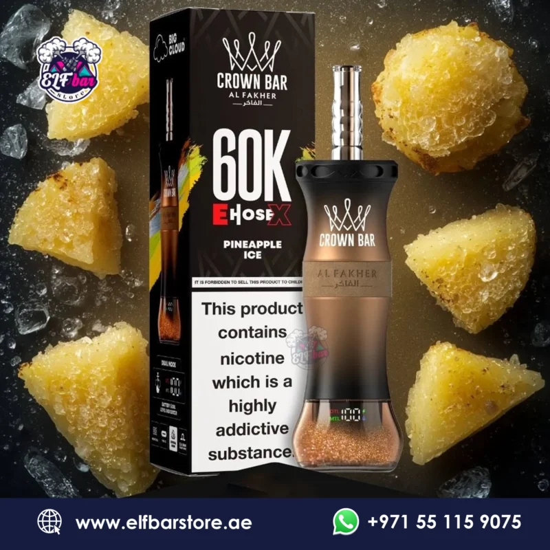 Al Fakher Crown Bar E Hose X 60k Puffs Pineapple Ice in Dubai UAE