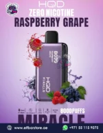 HQD Miracle 8000 Puffs RASPBERRY GRAPE Zero Nicotine Vape in Dubai