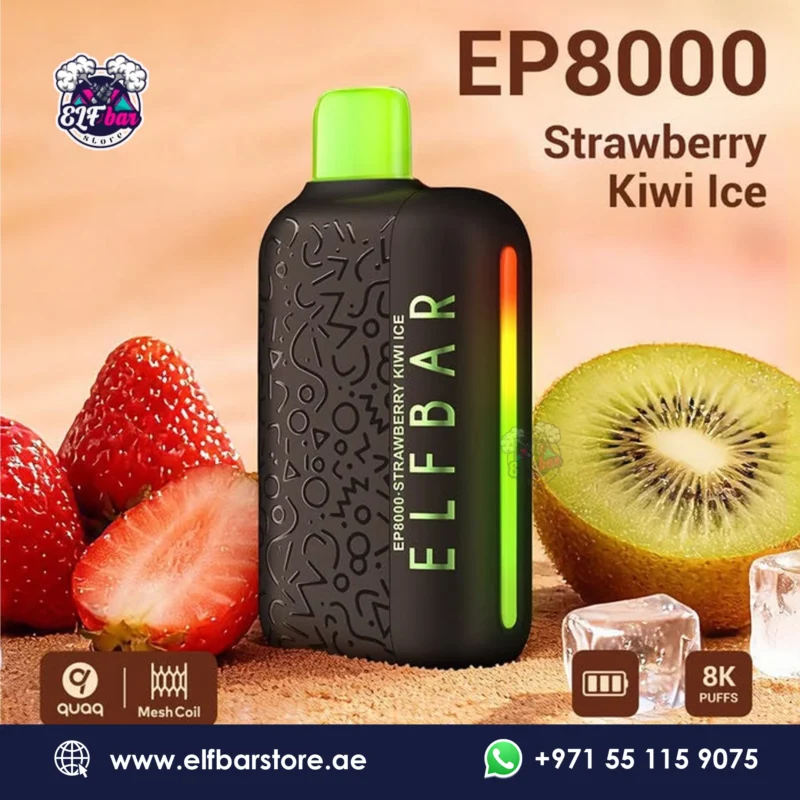 ELF BAR EP 8000 Puffs Strawberry Kiwi Ice in Dubai UAE