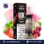 Al Fakher Crown Bar E Hose X 60k Puffs Strawberry Cherry in Ajman UAE