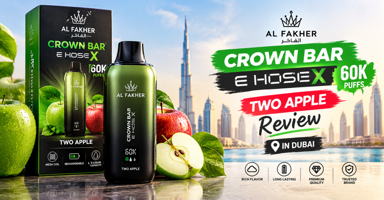 Al Fakher Crown Bar E Hose X 60k Puffs Two Apple Review in Dubai