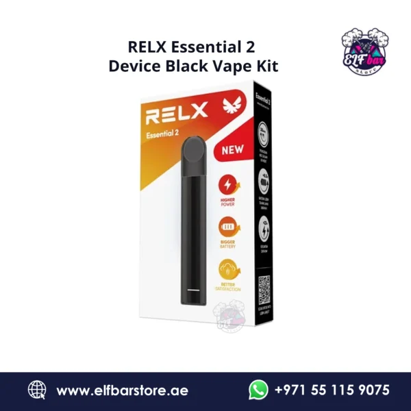 RELX Essential 2 Device Black Vape Kit in Dubai
