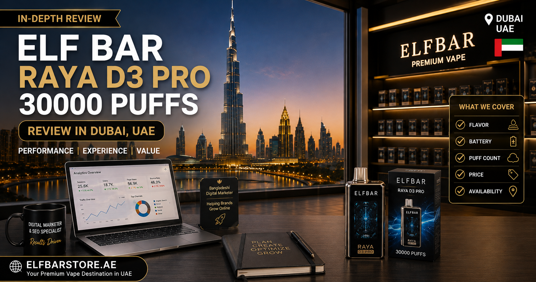 Elf Bar Raya D3 Pro 30000 Puffs Review in Dubai UAE
