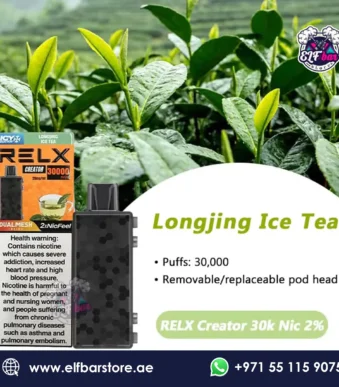 Relx Creator 30k Puffs Longjing Ice Tea in Dubai