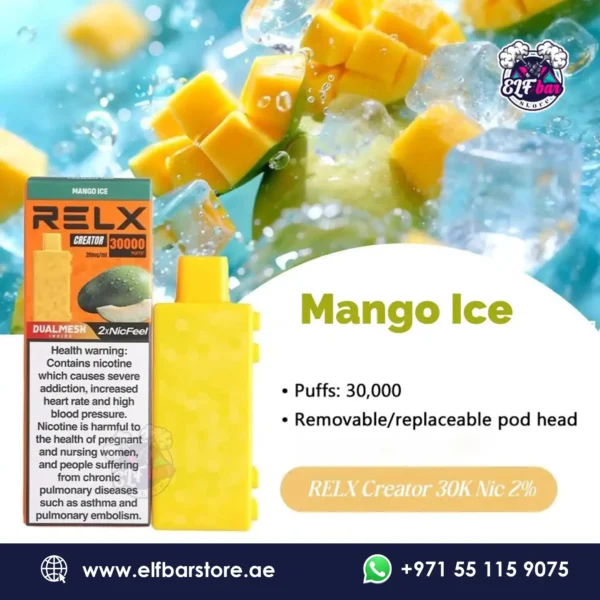 Relx Creator 30000 Puffs Mango ice in Dubai UAE
