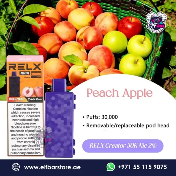 Relx Creator 30k Puffs Peach Apple in Dubai