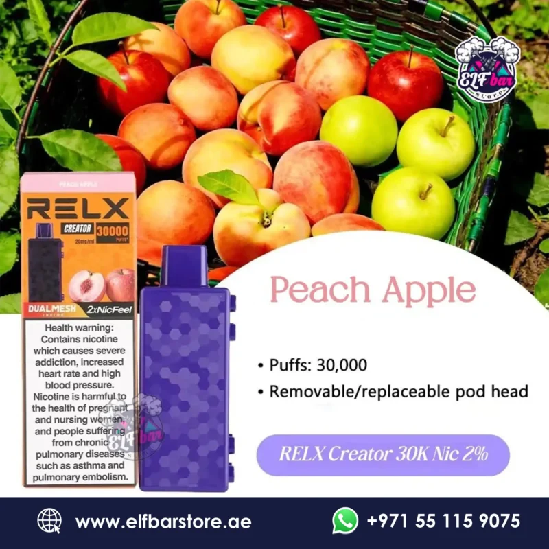 Relx Creator 30k Puffs Peach Apple in Dubai