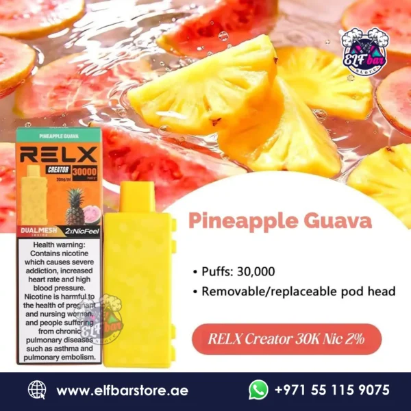 Relx Creator 30k Puffs Pineapple Guava in Dubai