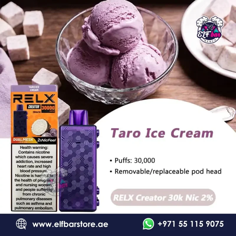 Relx Creator 30k Puffs Taro Ice Cream in Dubai UAE