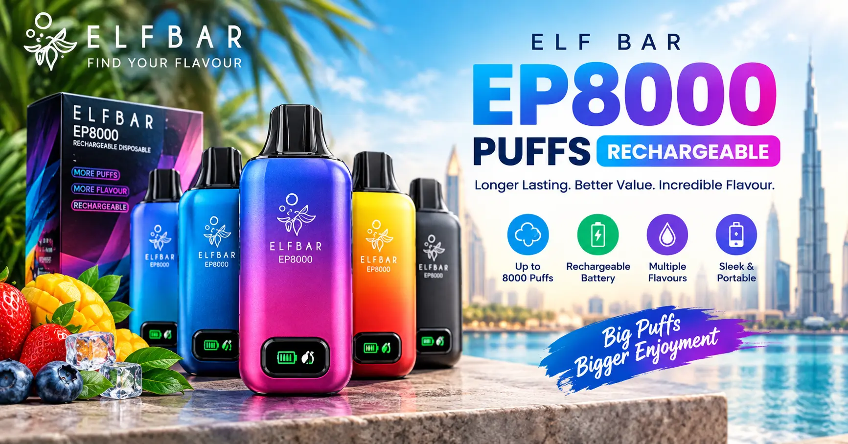 Elf bar ep8000 puffs rechargeable